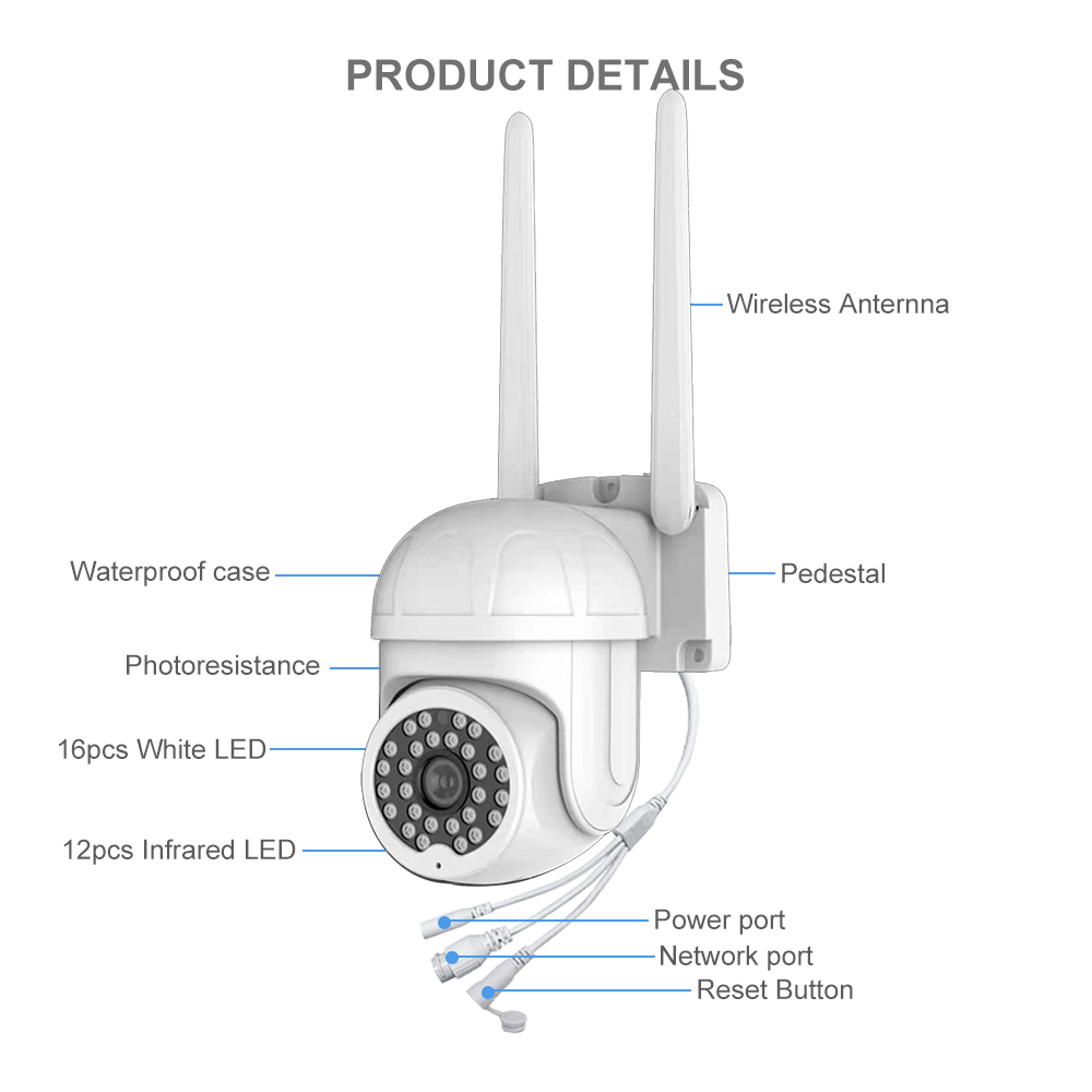 Cheapest 1080P Motion Tracking  IP Camera Wireless Security Outdoor Mini PTZ Camera WiFi CCTV Camera
